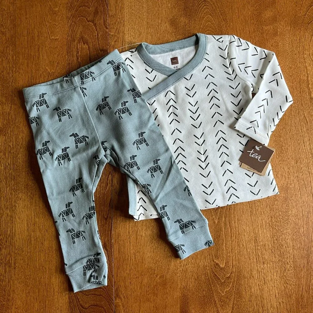 Tea Collection geo horses outfit 6-9m NWT
